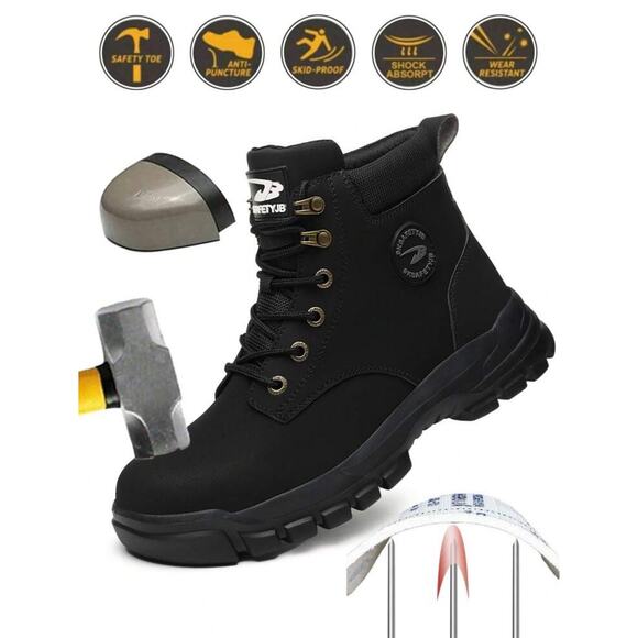 Men’s Steel Toe Work Boots Waterproof Lightweight Anti-Puncture High-Top - Picture 2 of 7